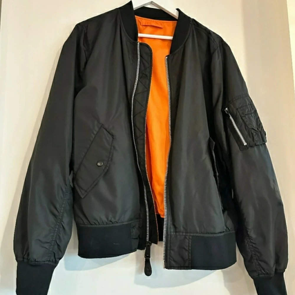 Alpha Industries MA-1 Slim Fit Black Bomber Jacket. Reversible.See Special Offer - Picture 2 of 8